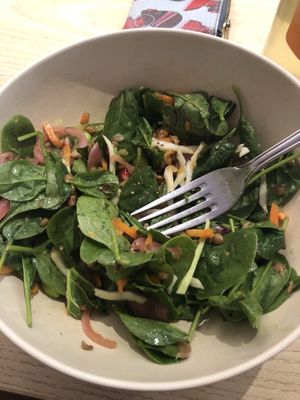 Tossed sallad with pulled vegme (delicious) at LETT in Stockholm