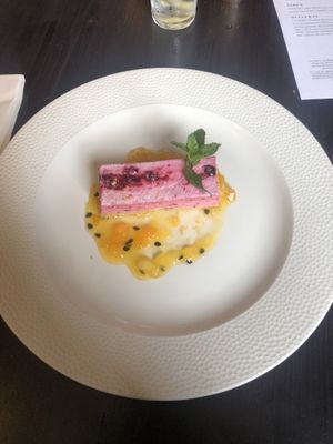 Blackcurrant mousse at The Royal Saracens Head in Beaconsfield