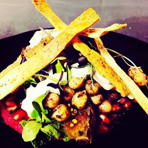 Roasted Beetroot Hummus, Ras el Hanout Chickpeas at Sage & Honey in Burton Upon Trent