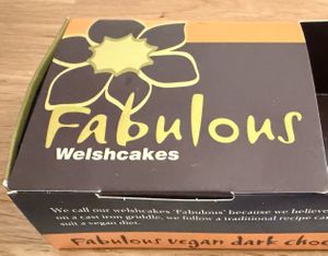 Vegan choc orange Welsh cakes box.   at Fabulous Welshcakes in Cardiff