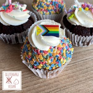 vegan and gluten free pride cupcakes at Amsterdam Cupcake Company in Amsterdam