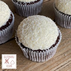 vegan and gluten free cupcakes - Bounty (chocolate & coconut) at Amsterdam Cupcake Company in Amsterdam