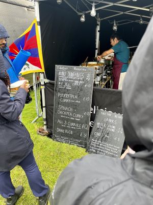 Menu at vegan camp out   at The Good Heart - Tibetan Memories in Frome