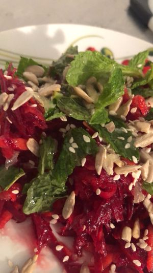 Raw Carrot and Beetroot Salad at The Good Heart - Tibetan Memories in Frome