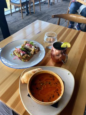 Tomato soup  at Sky Bistro in Banff