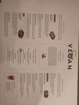 Vegan Menu at Mowgli in Nottingham