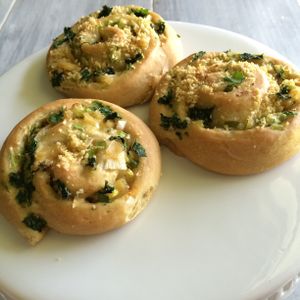 Chorizo and green onions pizza rolls at Antoniette Vegan Cafe in West Palm Beach