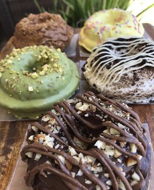 Nutella Donut, Oreo Donut, Green Matcha, Birthday Cake, Churro Donut at Antoniette Vegan Cafe in West Palm Beach