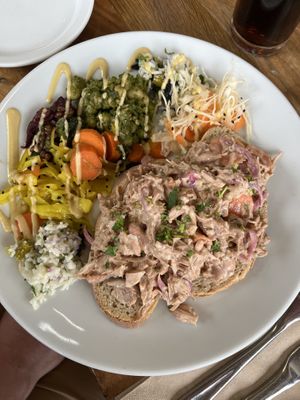 Open sarnie with Japanese Jackfruit salad   at Buchanan Bistro in Banchory