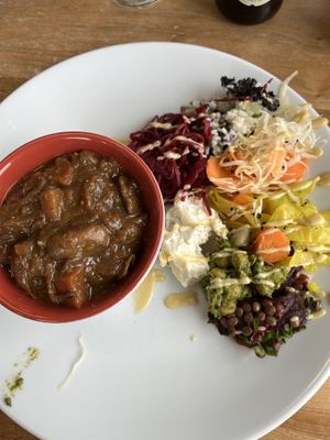 Veggie hot pot with bistro salad  at Buchanan Bistro in Banchory