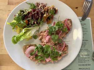Sourdough with jackfruit  at Buchanan Bistro in Banchory