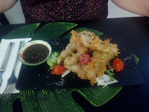 Tempura (calabacín) at Alvocat in Tarragona