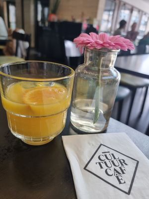 fresh orange juice at CultuurCafé de Grote Post in Oostende