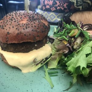 Vegan burger  at CultuurCafé de Grote Post in Oostende