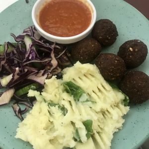 For kids : falafels, spinaziepuree  at CultuurCafé de Grote Post in Oostende