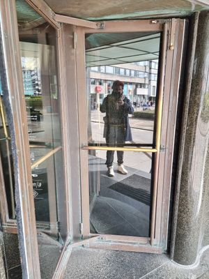 Revolving doors at CultuurCafé de Grote Post in Oostende