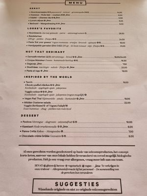 Menu march 2023 at CultuurCafé de Grote Post in Oostende