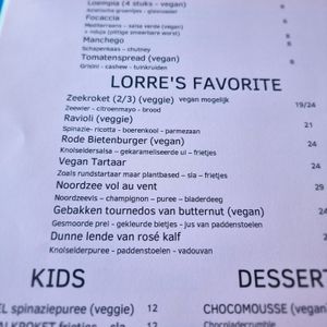 menu January 2023 at CultuurCafé de Grote Post in Oostende