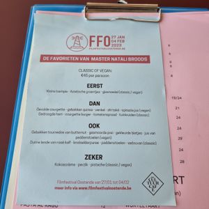 menu January 2023 at CultuurCafé de Grote Post in Oostende