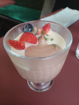 Vegan chocolate mousse at CultuurCafé de Grote Post in Oostende