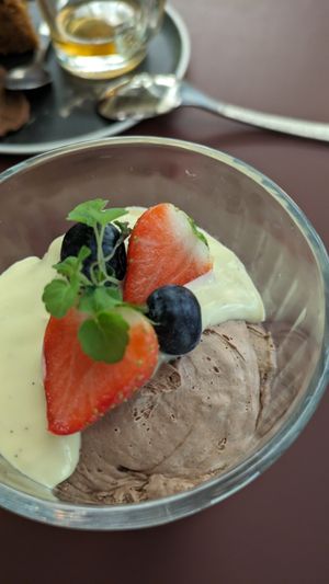 Chocolate mousse at CultuurCafé de Grote Post in Oostende