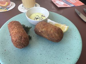 Zeewier kroketjes - croquettes d’algues  at CultuurCafé de Grote Post in Oostende