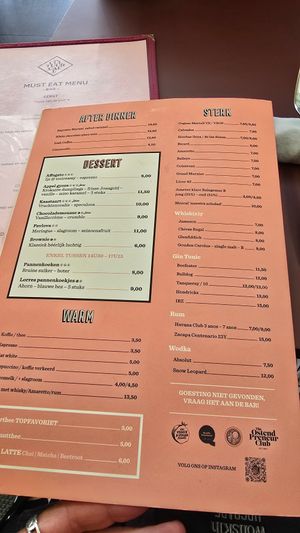 Menu July 2025 at CultuurCafé de Grote Post in Oostende