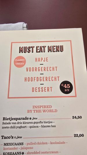 Vegan menu at CultuurCafé de Grote Post in Oostende