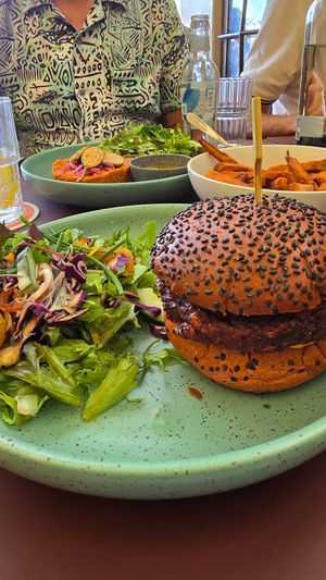 Beetroot burger at CultuurCafé de Grote Post in Oostende
