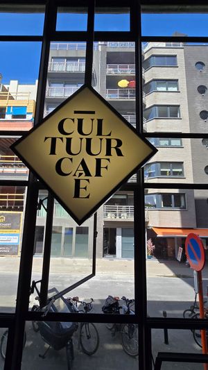 logo at CultuurCafé de Grote Post in Oostende