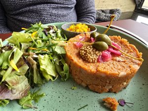 Main dish steak tartaar at CultuurCafé de Grote Post in Oostende
