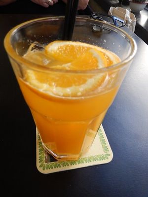 fresh orange juice at CultuurCafé de Grote Post in Oostende