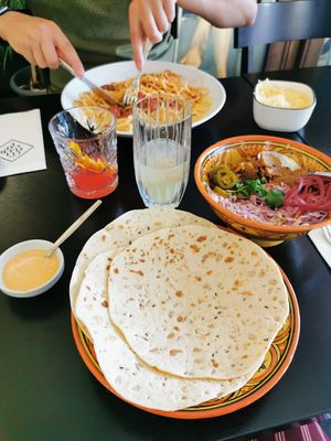 Veggie taco's with seitan at CultuurCafé de Grote Post in Oostende