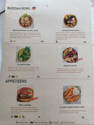 Menu at Roots Plant-Based Cafe in Da Nang