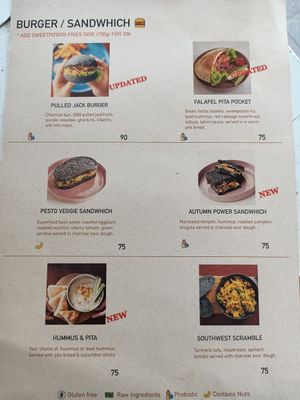 Menu at Roots Plant-Based Cafe in Da Nang