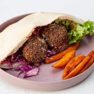 Falafel pita pocket at Roots Plant-Based Cafe in Da Nang