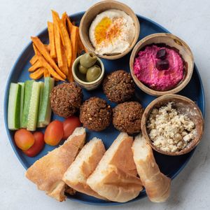 Mezze platter at Roots Plant-Based Cafe in Da Nang