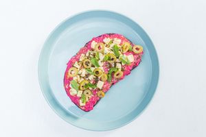 Beethummus toast at Roots Plant-Based Cafe in Da Nang