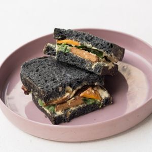 Tempeh hummus sandwhich at Roots Plant-Based Cafe in Da Nang