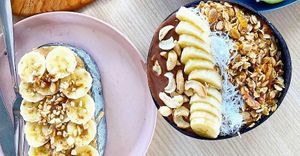 
The smoothie bowls are nutritious, filling and reasonably priced.
The peanut butter toast is so amazing.  at Roots Plant-Based Cafe in Da Nang