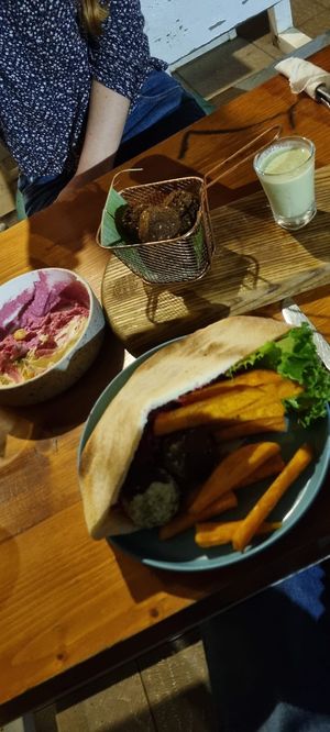 Avocado toast, falafel, hummus at Roots Plant-Based Cafe in Da Nang