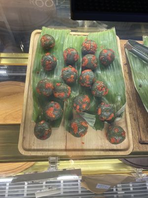 Spirulina goji balls!  at Roots Plant-Based Cafe in Da Nang