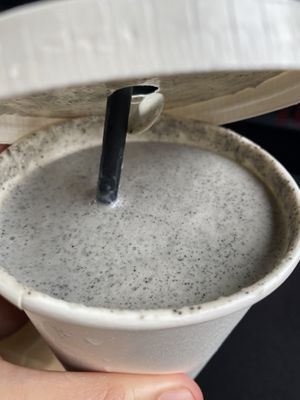 This is the pre workout shake, which consists of sesame, banana and cashew.   So good!!   at Roots Plant-Based Cafe in Da Nang