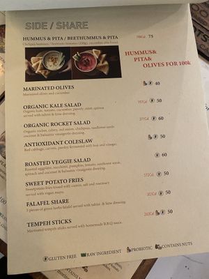 Menu  at Roots Plant-Based Cafe in Da Nang