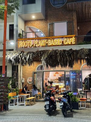 Restaurant exterior, nighttime   at Roots Plant-Based Cafe in Da Nang
