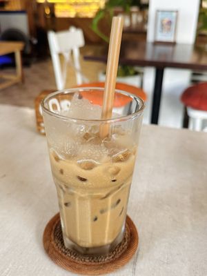 Vegan ca phe sua da Saigon (50k VND)  at Roots Plant-Based Cafe in Da Nang