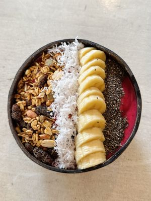 Tropical Pitaya smoothie bowl (65k VND)  at Roots Plant-Based Cafe in Da Nang