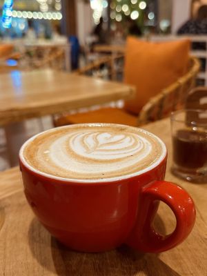 Masala chai latte, hot (55k VND)  at Roots Plant-Based Cafe in Da Nang