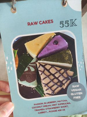 Raw cakes at Roots Plant-Based Cafe in Da Nang