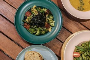 tempeh pasta  at Roots Plant-Based Cafe in Da Nang